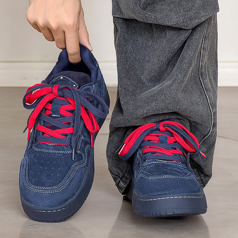 男鞋2025新款冬厚底真皮运动休闲鞋潮牌高级感面包鞋小众痞帅板鞋,流行男鞋,休闲板鞋,淘宝优惠券,粉丝福利购,淘宝优惠卷