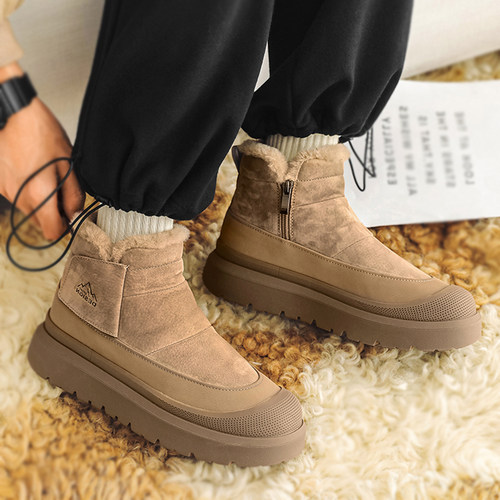 一脚蹬雪地靴户外厚底东北棉鞋