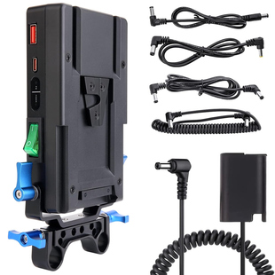 V口电池扣板15mm管夹齿轮供电挂板适用于松下BLF19外接相机假电池