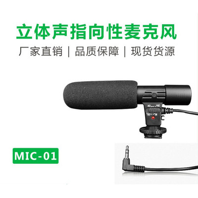 Mic-01 立体高感度指向性3.5MM录音麦克风适用数字视频DV单反相机