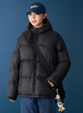 2025冬季新款短款保暖可脱卸帽连帽轻便百搭小个子白鸭绒羽绒服女