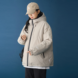 蜂巢储热锁温连帽羽绒服女防水面料冬季通勤户外宽松保暖羽绒外套