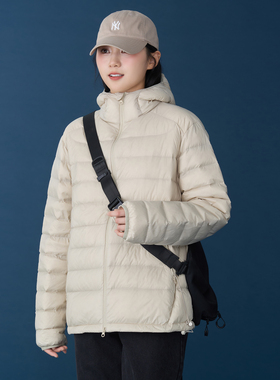 90白鸭绒连帽排骨轻薄羽绒服女可内穿可外穿2025冬季轻盈保暖外套