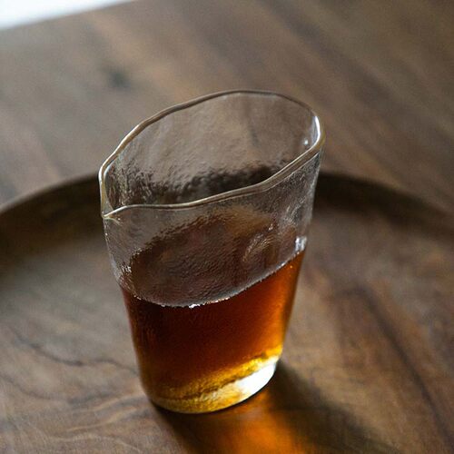 日式手工锤纹砂砾纹耐热玻璃硝子茶道茶席公杯公道杯简约ins风