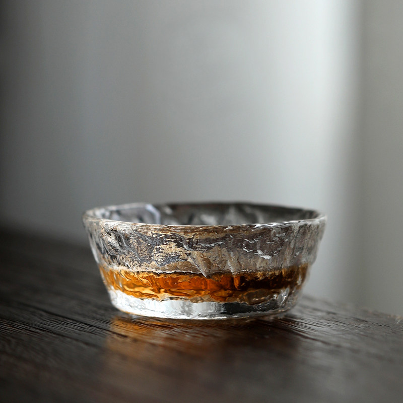 日式初雪玻璃杯手工品茗杯小茶杯耐热小品杯茶道杯小口杯功夫茶具