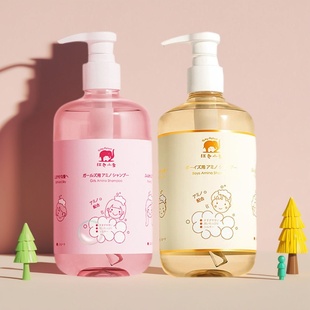 红色小象幼儿童氨基酸洗发水护发素6到12岁3岁以上男女孩洗头膏露