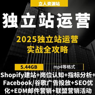 2025独立站运营实战全攻略零基础到精通Shopify建站数据营销职业
