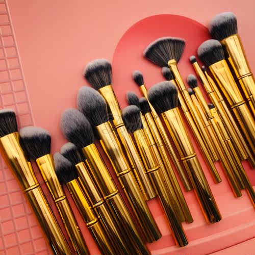 Morphe Y系列金色化妆套刷散粉腮红粉底眼影鼻影高光修容刷包邮