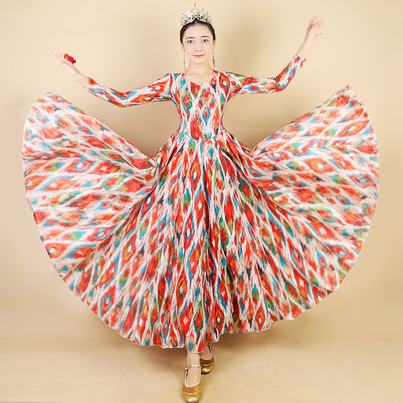 新疆舞蹈演出服装维族舞大摆裙子