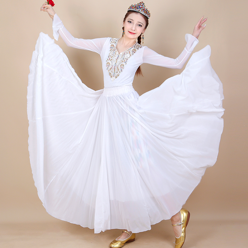 维族舞服女长裙民族风大摆裙