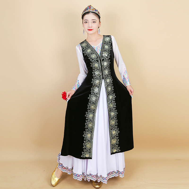 2025新疆舞蹈演出服长款马甲