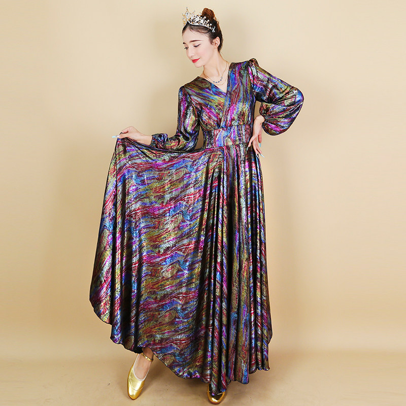 2025新款新疆舞蹈演出服大摆裙子