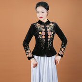 2026年新款 短外套维族舞蹈上衣女 新疆舞蹈演出服金丝绒珠绣保暖款