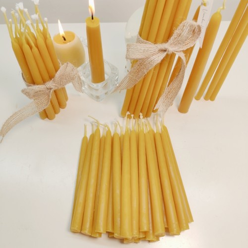 Φ1.0×12㎝黄色天然蜂蜡蜡烛 纯手工蜜蜡创意华德福香薰仪式祈祷
