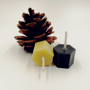 黑黄色六角蜂蜡蜡烛 天然蜜蜡创意手工造香薰烛台 可拼凑积木蜡烛