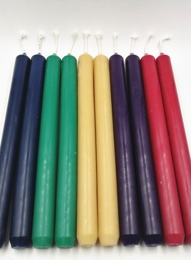 10Colors  Pole Natural Pure Beeswax Candles Cotton Wicks DIY
