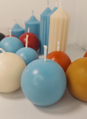 蜂蜡蜡烛球形蜡烛BallCandle红色绿色创意纯手工天然室内冥想赋能