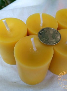 Handmade Pure Natural Beeswax Votive Pillar Candles  3.5x5cm