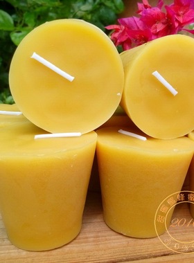 Beeswax Votive Candles 6x5cm Handmade Cotton Wick