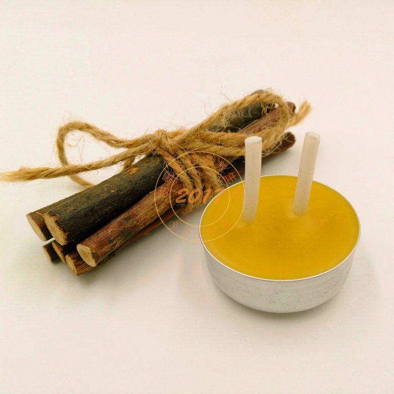 超大火焰双灯芯煮茶蜡烛 干锅酒精灯固体酒精替代 天然蜂蜜蜡制作