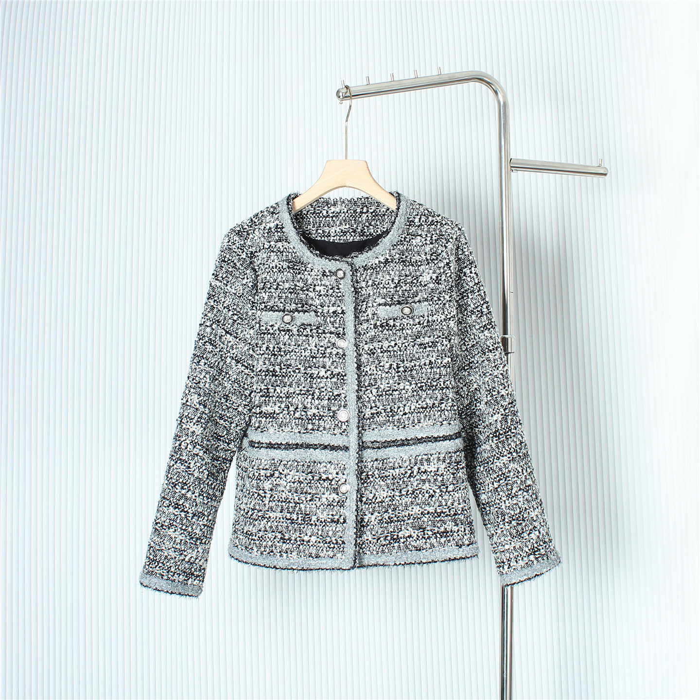 高级感短款粗花呢小香风外套2025秋季轻奢减龄设计感时尚秋冬上衣