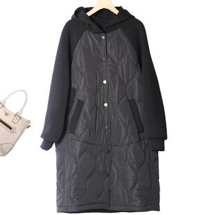 欧洲站宽松休闲连帽外套中冬季遮肉显瘦不臃肿中长款棉服夹棉外套