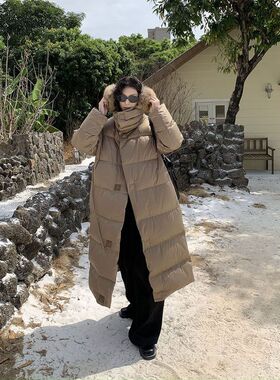 15829新女国标十三行系带鸭绒2025新款超白羽绒服冬季90长款立领