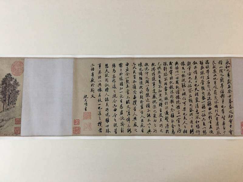 祝允明 兰亭序 复古字画书画合璧真迹微喷复制字帖临摹欣赏装饰画