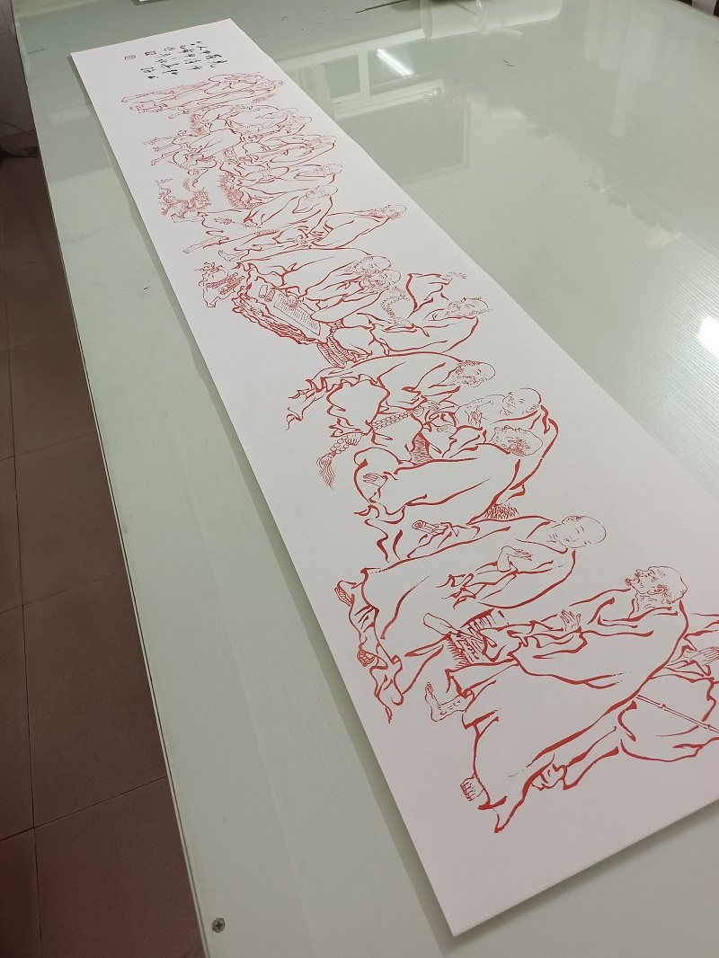 国画弘一法师李叔同罗汉卷
