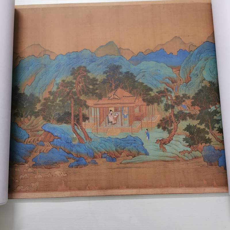 南宋赵伯驹别墅复古青绿山水书画
