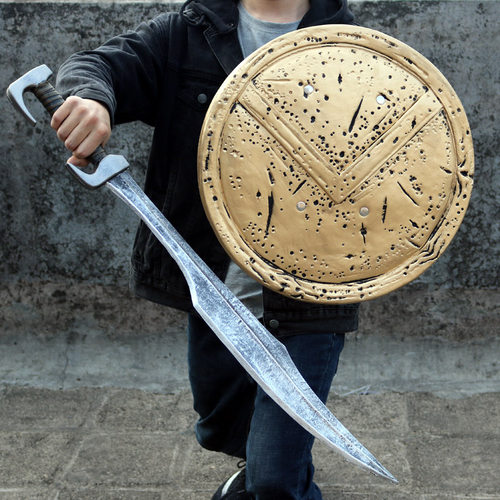 古代仿真盾牌斯巴达国王玩具刀