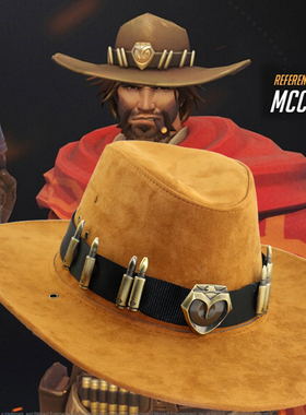 守望者COSPLAY麦克雷先锋牛仔骑士帽子男动漫周边儿童表演道具