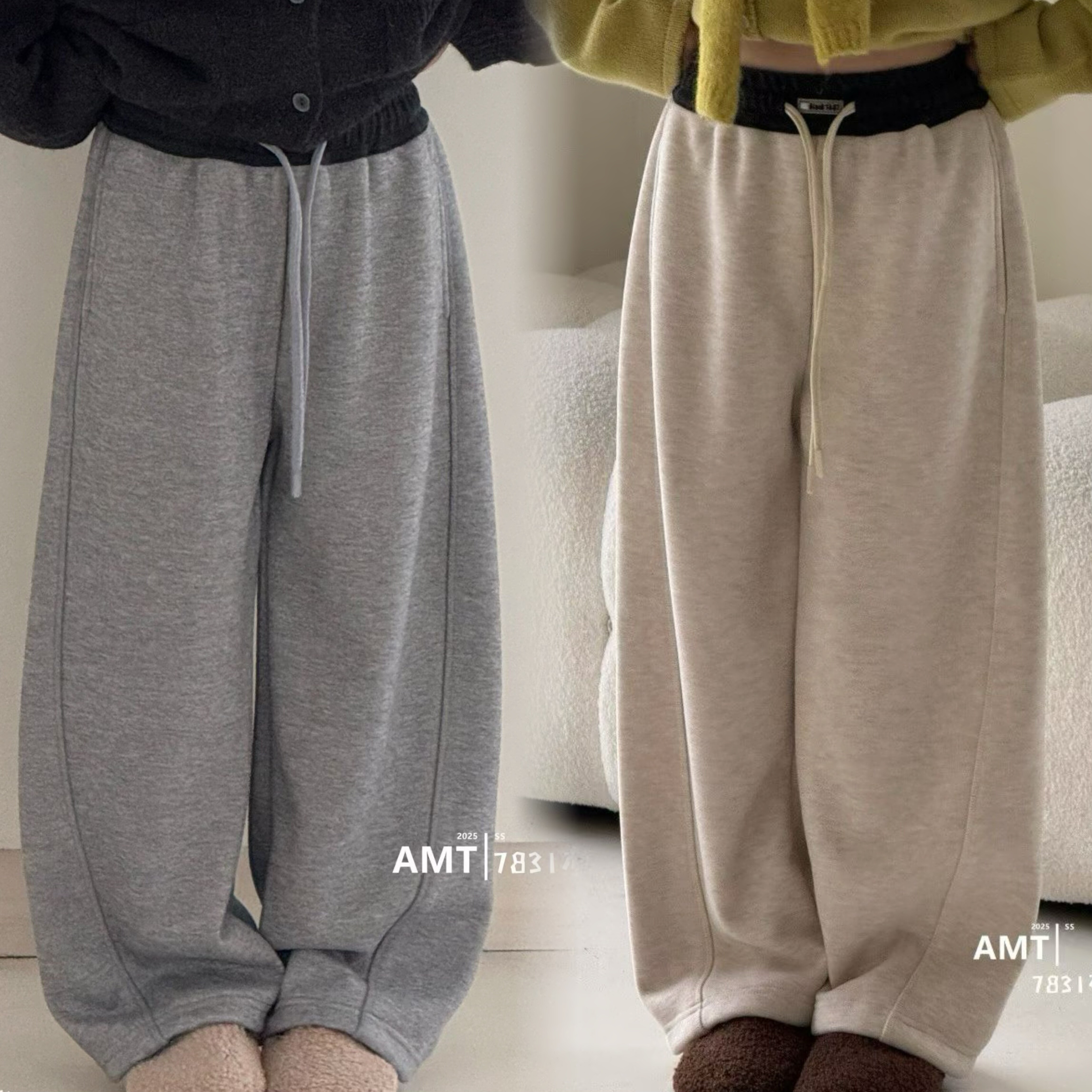 11-21阳光爱橦冬女童针织运动裤中大童加绒弯刀卫裤含绵羊毛长裤