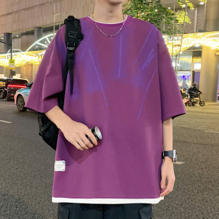 港风外景大码 特P25 夏季 HT24401 2025 菠萝格短袖 新款 T恤M