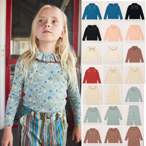 儿童印花圆点领结T口袋