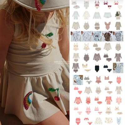 儿童泳衣长袖防晒女童连体泳衣裤男分体度假沙滩裤装ins款26夏ks