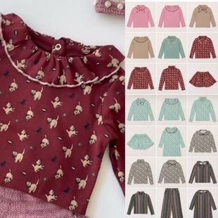 ins爆款 2025女儿童纯棉连衣裙幼儿园卡其竖条宝宝 MP猫咪秋冬长袖