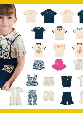 女童连衣裙短袖儿童领结百褶裙子中小童领结上衣 ins款25夏mp薄款