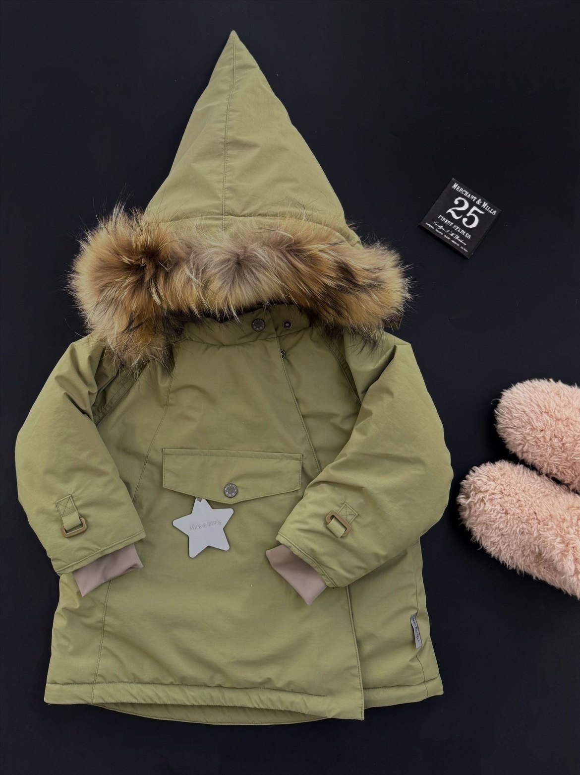 ins2025秋冬新色芦荟绿北欧高定男童女童高品质精灵帽棉服羽绒服