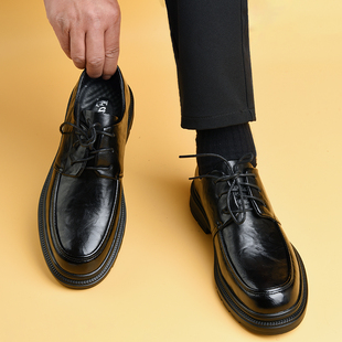正装 男士 休闲皮鞋 鞋 英伦风上班工作软底软面结婚礼伴郎 子2025新款