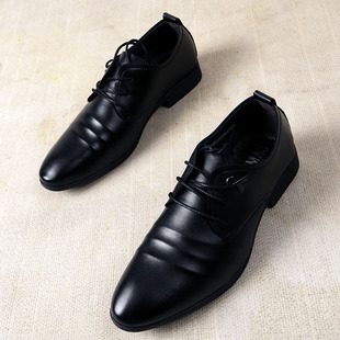 男冬季 休闲鞋 2025正装 英伦韩版 子男 商务黑色青年学生西装 尖头皮鞋
