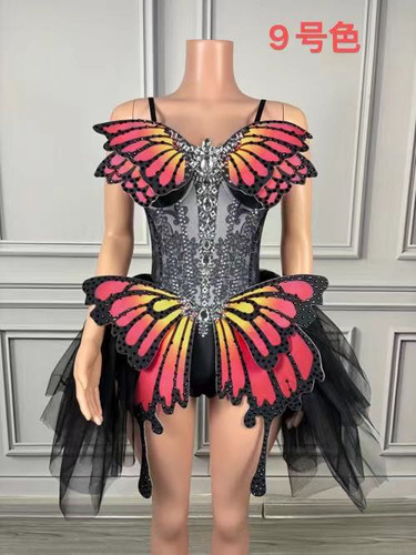 演出服派对服装女士蝴蝶昆虫仿生立体3d修身演出服酒吧gogoDs