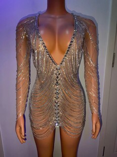 Sparkly Birthda Valentine Outfit Neck Women Day Rhinestone