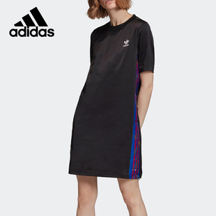 三叶草女子短袖 圆领运动连衣裙 阿迪达斯正品 Adidas FL0041