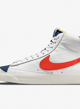 Nike/耐克Blazer Mid白色蓝色橙色男子休闲运动板鞋DD8025-100