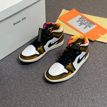 Nike/耐克Air Jordan 1 AJ1黑灰男子复古运动高帮板鞋DQ8417-071