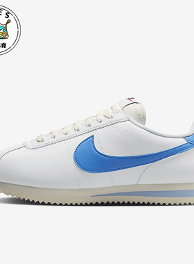 Nike/耐克Cortez白色浅蓝色女子复古透气低帮休闲鞋DN1791-102