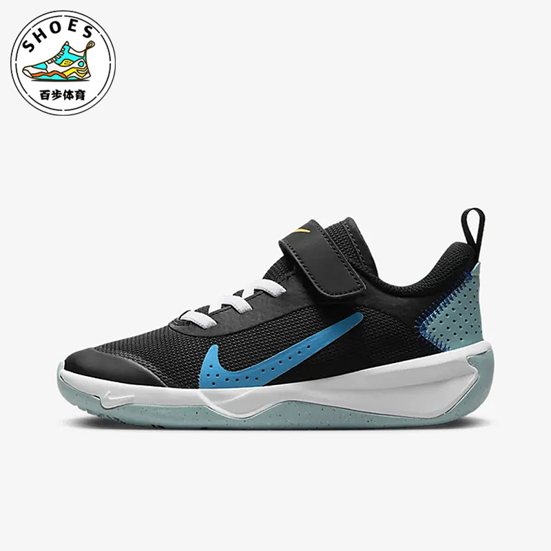 Nike/耐克黑色海洋蓝赛车蓝儿童时尚轻便网眼跑步鞋DM9026-005