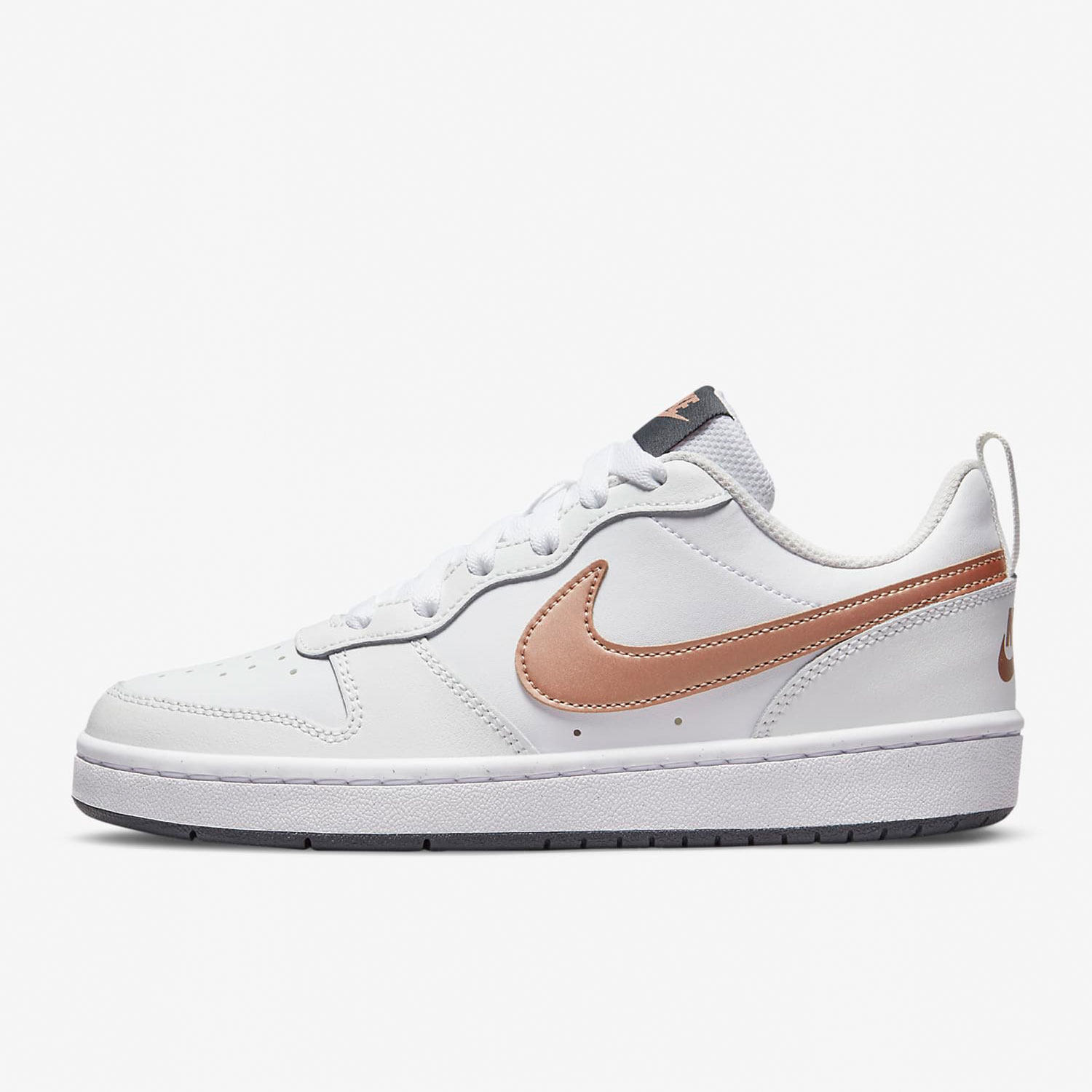 Nike/耐克空军白色金色儿童休闲增高白金低帮运动鞋BQ5448-116