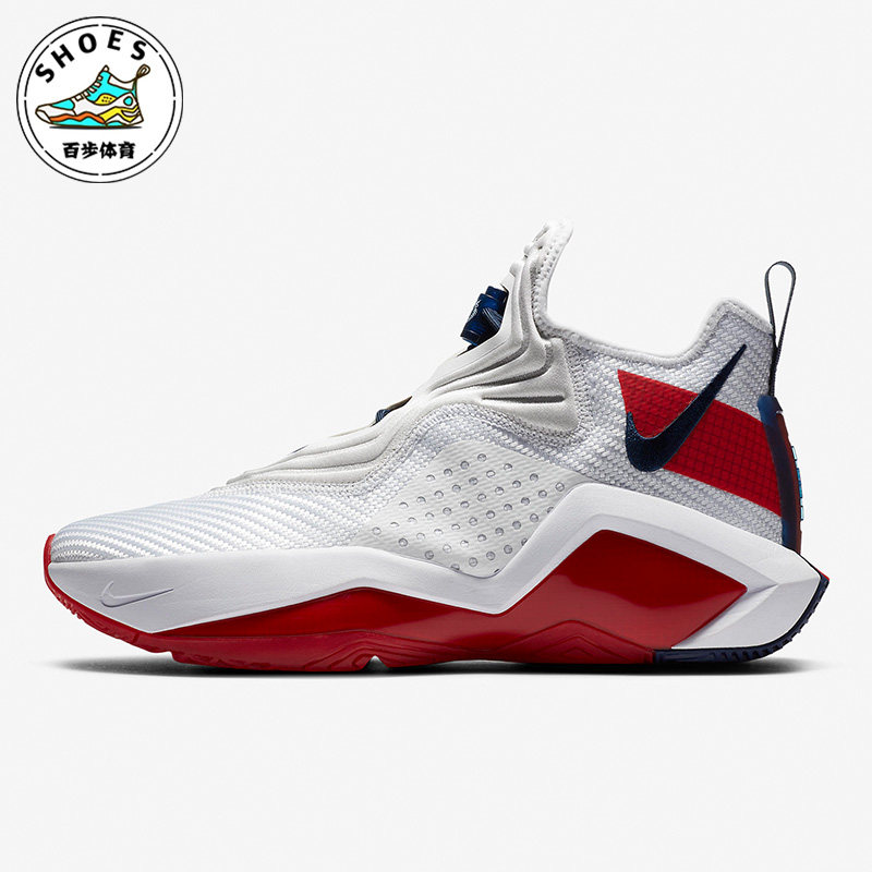 Nike/耐克白色红色男子时尚休闲舒适运动缓震篮球鞋CK6024-100